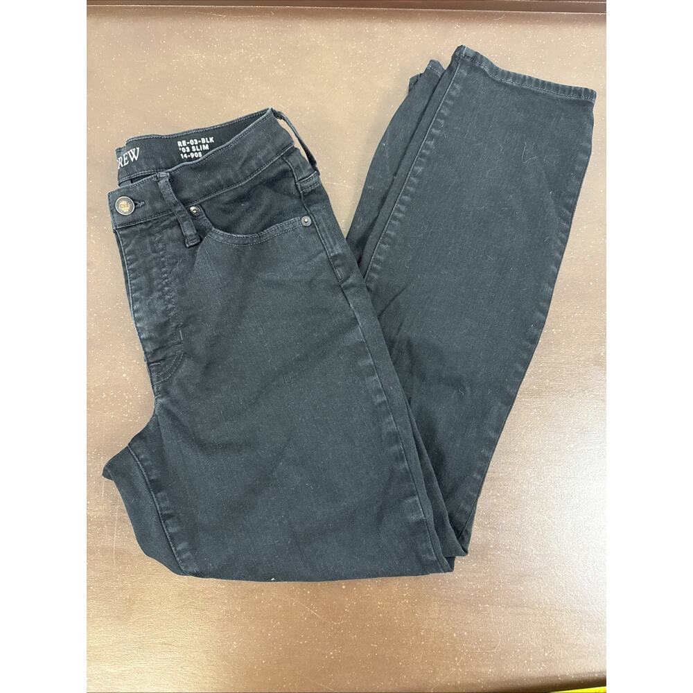 J Crew Jeans Womens Size 27 Black ‘03 Slim Stretch Denim RE-03-BLK 14-905
